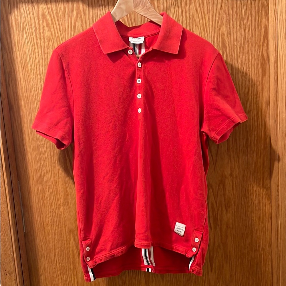 Thom Browne Red Polo Shirt